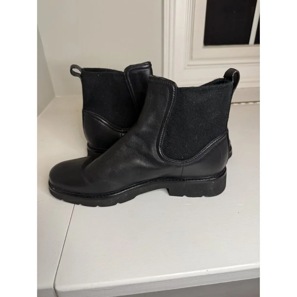 NEW Vince Rue Chelsea Ankle Boot Black Leather Womens US 10 EU 41 $395 [jb]